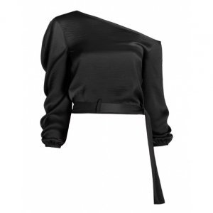 blusa de um ombro so esta na moda 2018