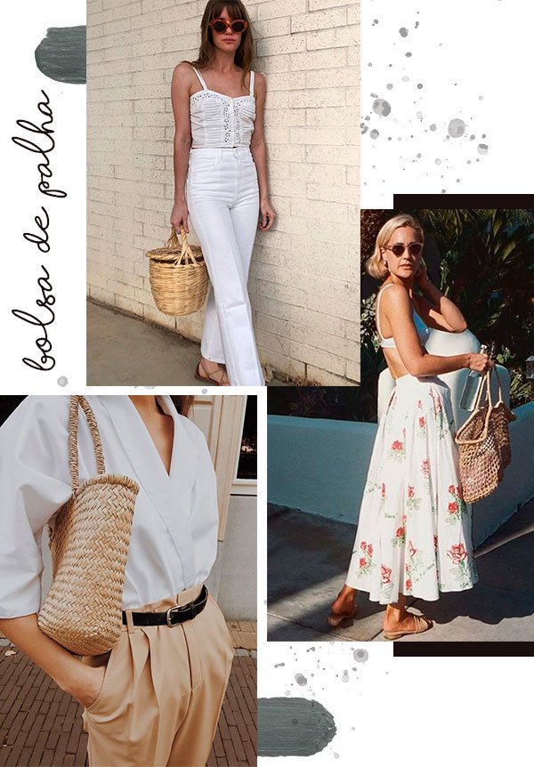 bolsa - palha - moda - looks - verao