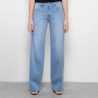 Calça Jeans Pantalona Biotipo Botões Laterais Feminina - Jeans
