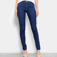 Calça Jeans Skinny Biotipo Cintura Média Feminina - Azul Escuro