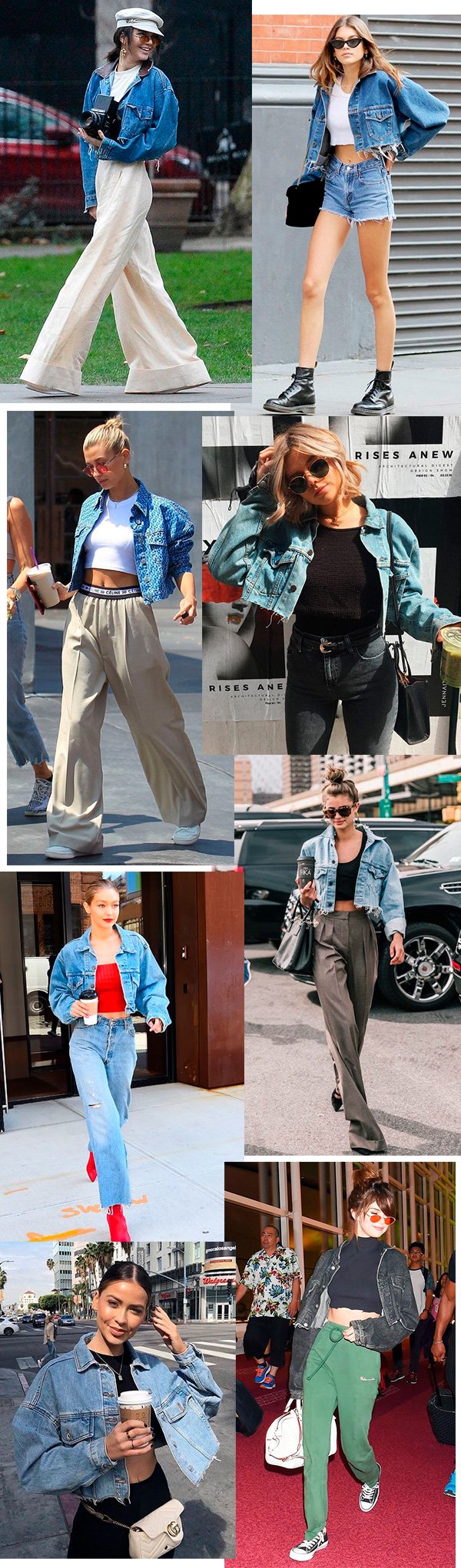 jaqueta - jeans - cropped - looks - moda