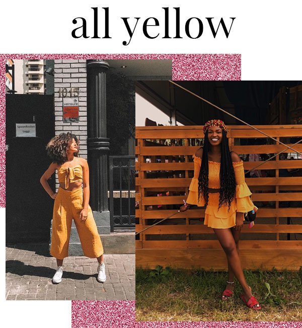 Kiitan A. e Lore Souza - all-yellow - amarelo - verão - street style 2019