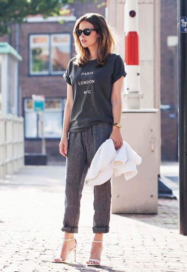 Christine Reehorst - camiseta e calça leve - comfy e cozy - verão - street style