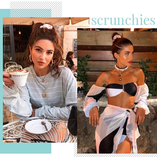Negin Mirsalehi, Camila Coelho - scrunchies - scrunchies - verão - street-style