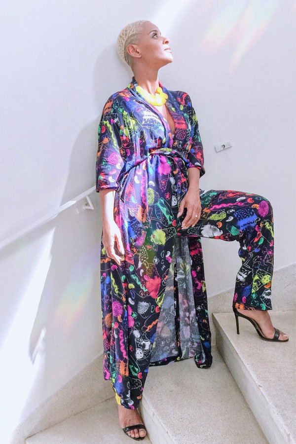 Aline Wirley - kimono e calça - colorido - verão - street style