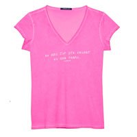 Camiseta Neon Decote V Feminina - Tam: P / Cor: ROSA