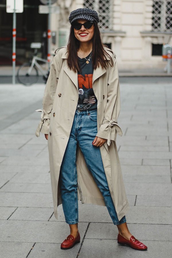 Neslihan - calça jeans e trench coat - trench coat - inverno - street style