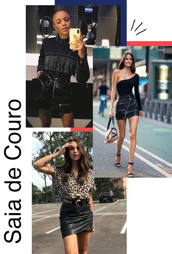 Cris Paladino, Sofia Resing, Vic Hollo - saia de couro - looks de balada - meia-estação - street style