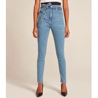 calça jeans feminina clochard cintura alta azul médio