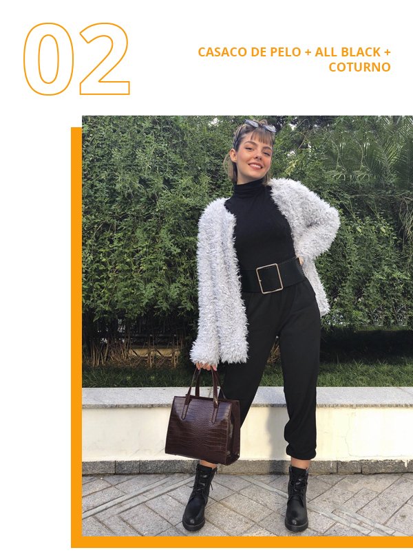 Triz Pariz - All black - Casaco de Pelo - Inverno - Street Style