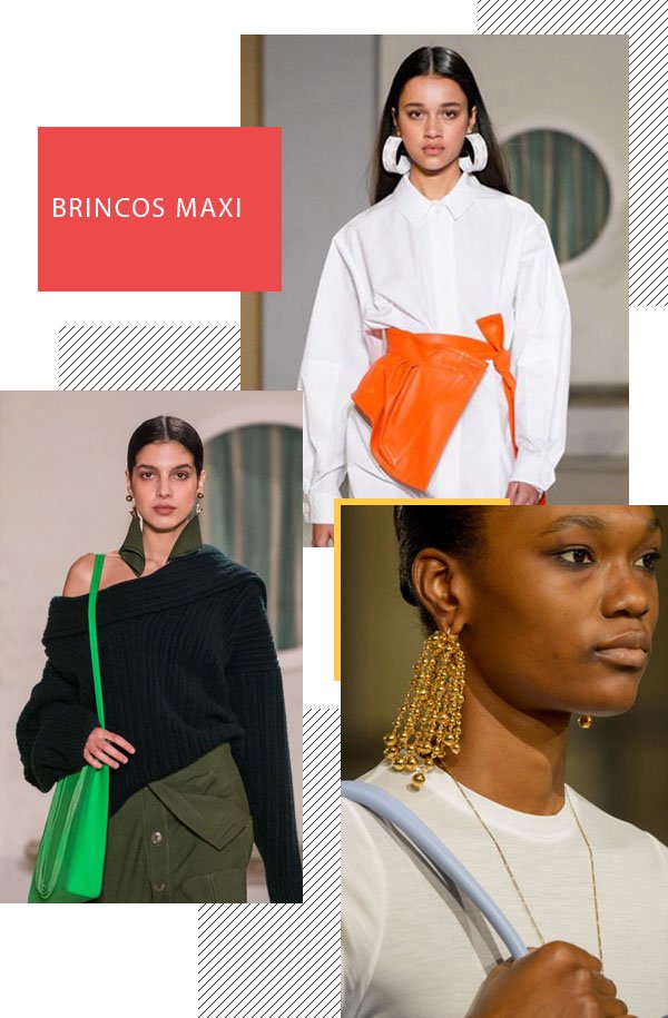 Modelos - Jacquemus - Brincos maxi - Inverno - Runaway