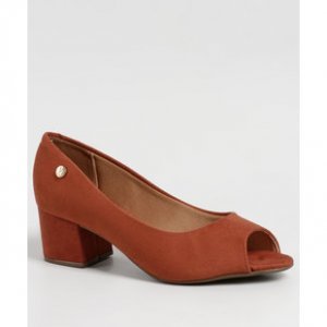 Peep Toe Feminino Salto Grosso Vizzano