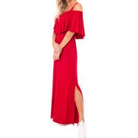 Vestido Amamentação Longo Manoela – Vermelho