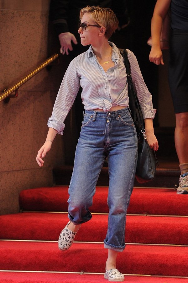 Scarlett Johansson - mom jeans - mom jeans - inverno - street style
