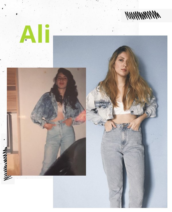 Ali Santos - mom jeans e jaqueta jeans cropped - looks anos 90 - meia-estação - street style