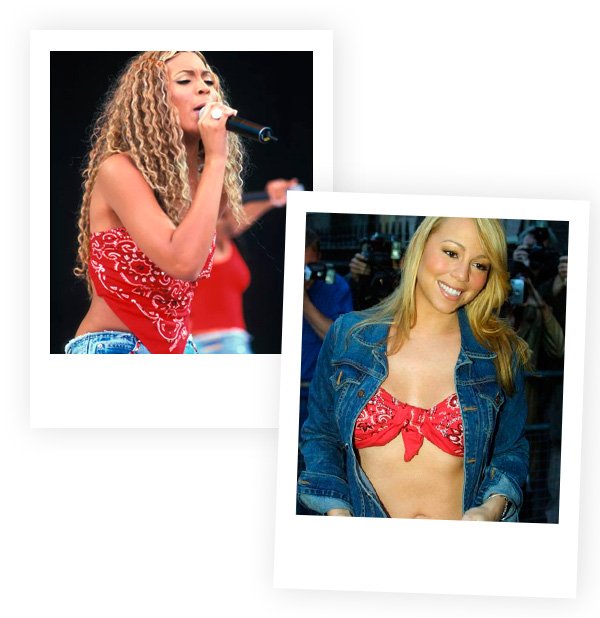 Beyoncé, Mariah Carey - lenço-como-top - lenço - verão - street-style