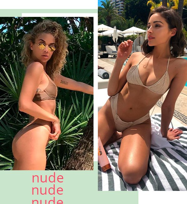 Jasmine Sanders, Olivia Culpo - biquini - nude - verão - street-style
