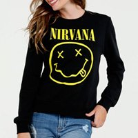 Blusão Feminino Moletom Estampa Nirvana Live Nation