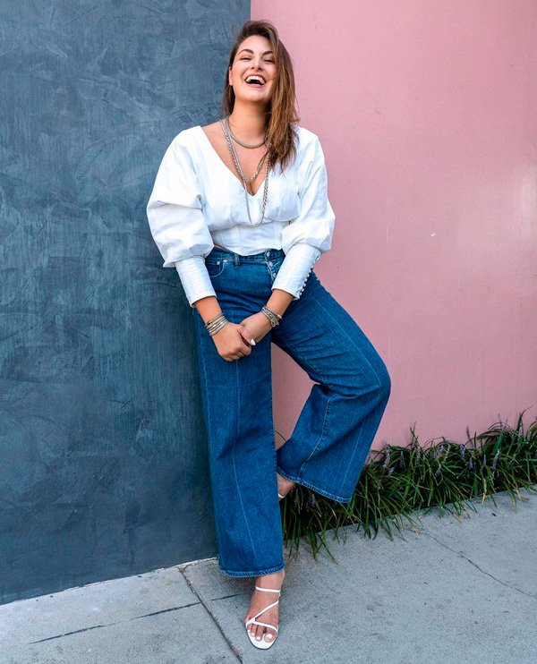 Kristina Zias - calça-flare - jeans - verão - street-style