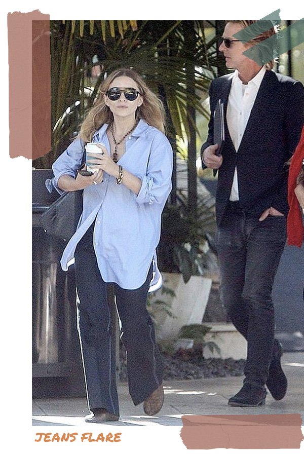 Ashley Olsen -     - jeans flare - verão - street style