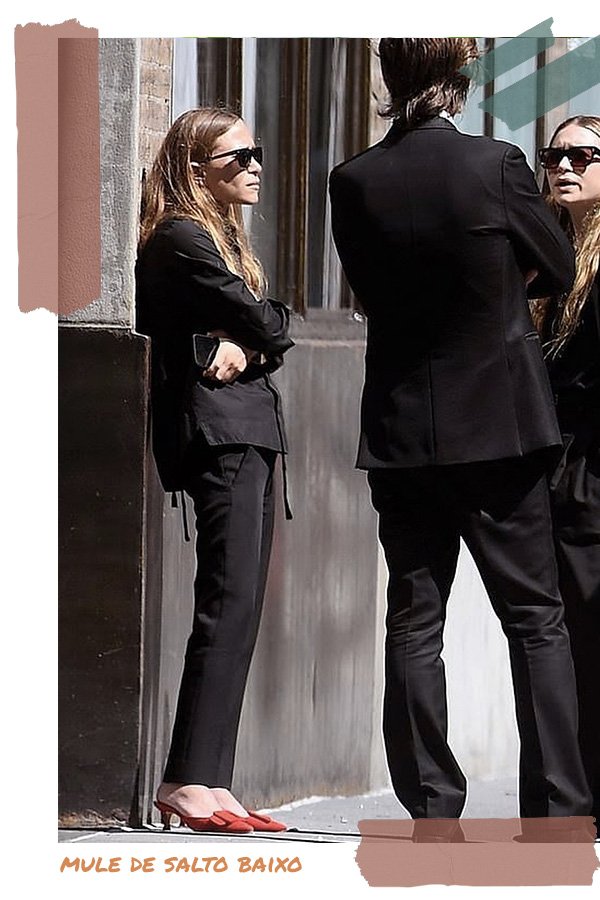 Mary-Kate Olsen -       - mule de salto baixo - verão - street style