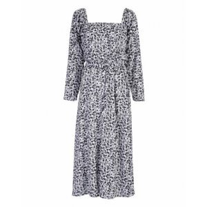 Vestido Midi Crepe Leve Decote Quadrado