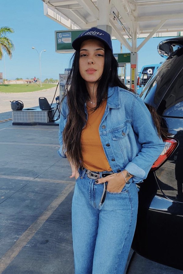 Luiza Ferraz - calça jeans, jaqueta e boné - boné - verão - street style