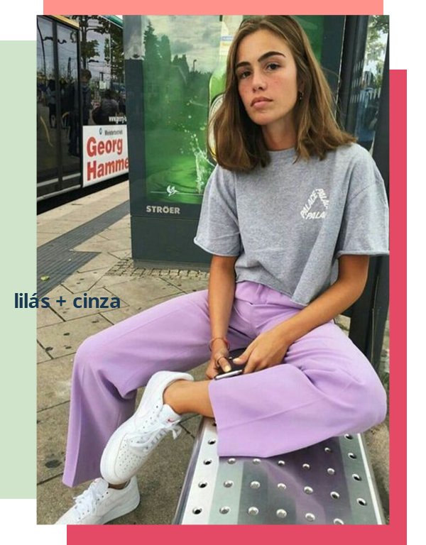 It girls - Camiseta - Lilás com cinza - Primavera - Street Style