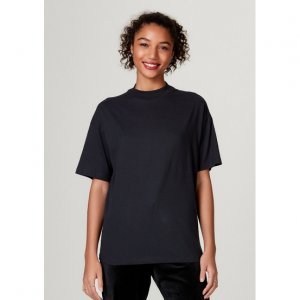 Camiseta Básica Feminina Modelagem Oversized Gola Alta