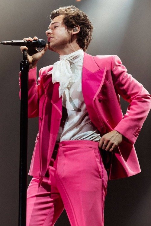 Harry Styles - Terno rosa - Terno - Outono - Street Style - https://stealthelook.com.br