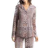Pijama Longo Abotoado Estampado Animal Print Daniele
