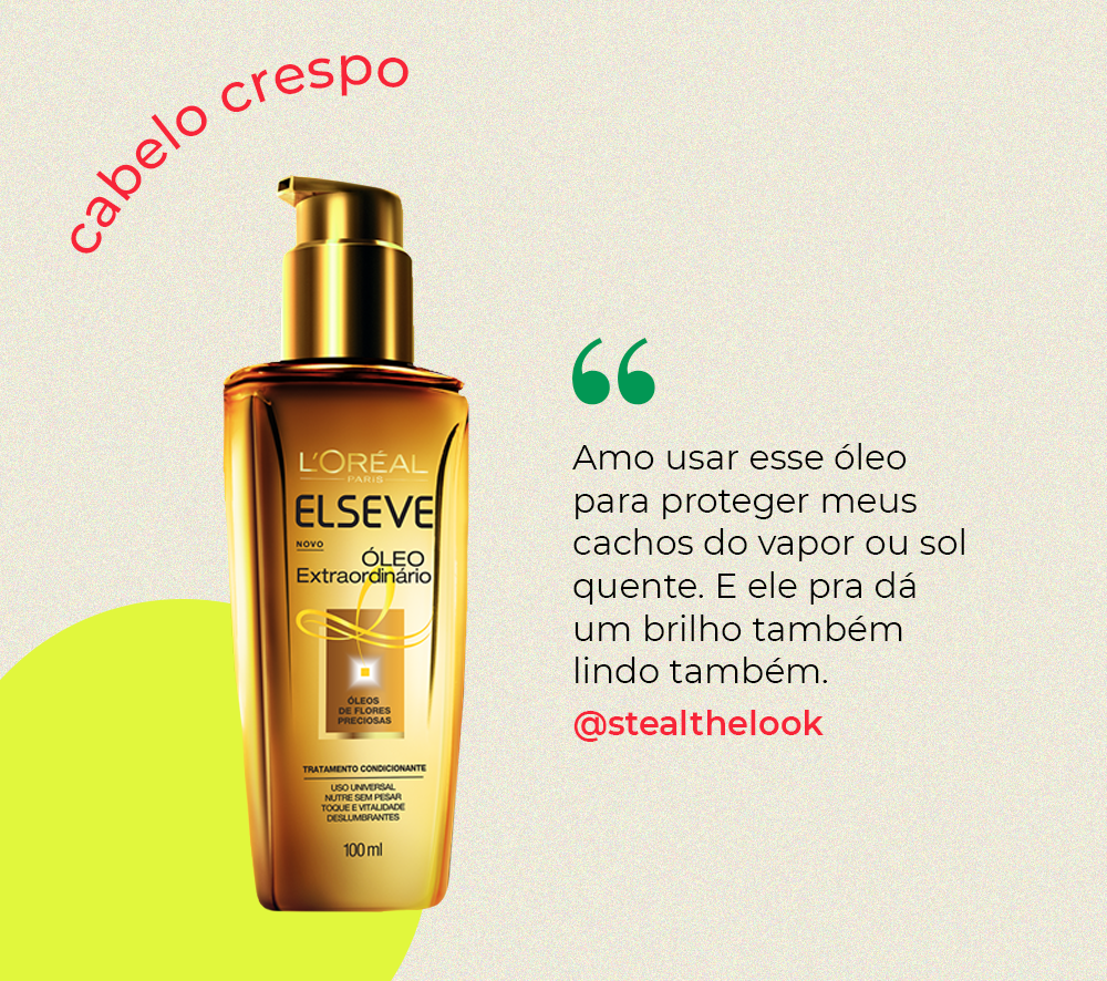 oleo elseve - cabelo crespo - oleo cabelo crespo - como cuidar do cabelo crespo - dicas - https://stealthelook.com.br