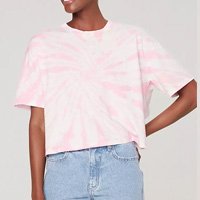 Camiseta Feminina Curta Tie Dye - Rosa