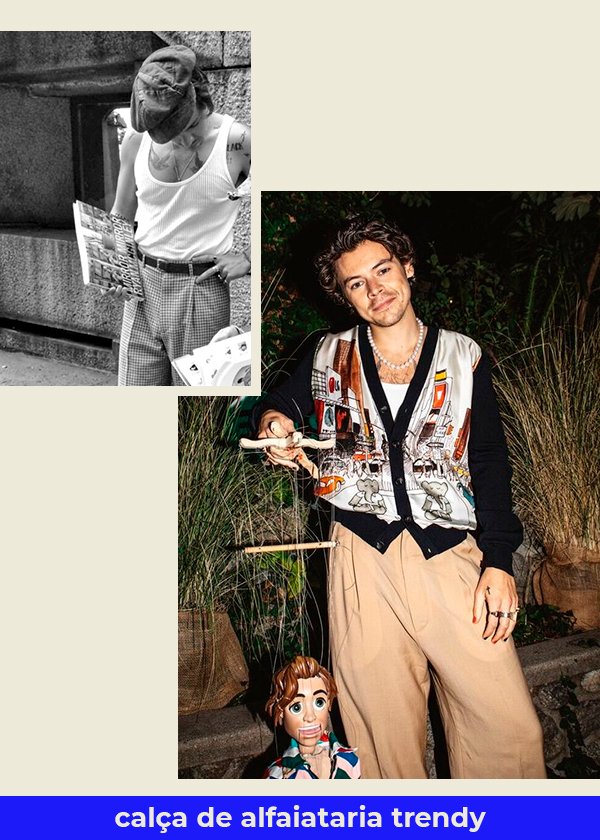 Harry Styles - Calça de alfaiataria - estilo do harry styles - Primavera - Street Style - https://stealthelook.com.br
