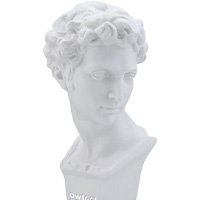 Owfeel Estátua de gesso com altura de 15,24 cm, 15,5 cm, pintura de resina branca