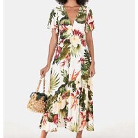 vestido cropped tropico das flores