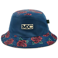 Chapéu Bucket Hat MXC BRASIL Estampado Rosas Flor Florido - Azul