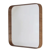 Espelho Formacril quadrado com moldura de madeira A: 50 cm X C: 50 cm Imbuia