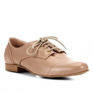 Oxford Couro Shoestock Basic Confort Feminina - Feminino - Bege