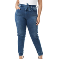 Calça Jeans Jogger com Lycra Plus Size Confidencial Extra Feminina - Azul