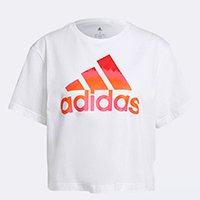 Camiseta Cropped Adidas Farm Rio Tie Die Feminina - Branco+Vermelho