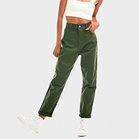 calça feminina aragäna mom jeans verde