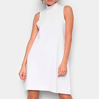 Vestido Avanzi Curto Gola Alta Básico - Off White