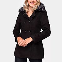 Casaco Pellini Com Pelos Feminino - Preto