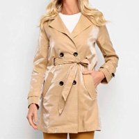 Casaco Doce Trama Trench Coat - Caramelo