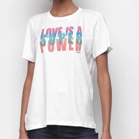 Camiseta Colcci Love Is A Super Power Feminina - Branco