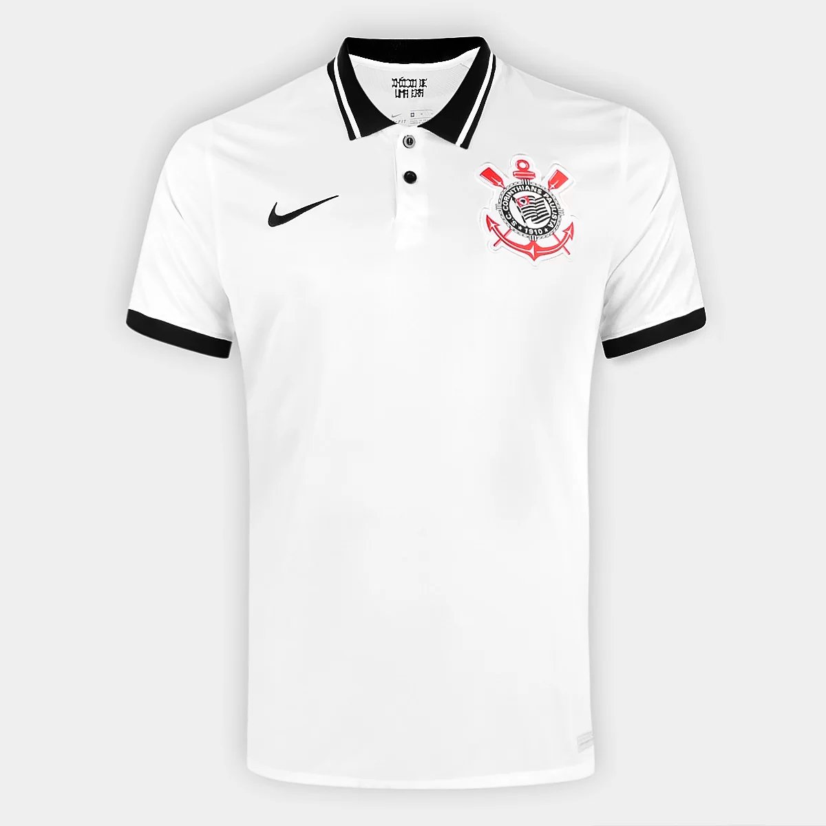 Camisa Corinthians I 20/21 s/n° Torcedor Nike Masculina - Branco+Preto
