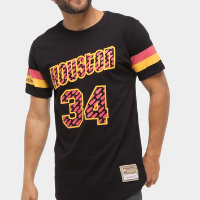 Camiseta NBA Houston Rockets nº 33 Hakeem Olajuwon Mitchell & Ness Masculina - Preto