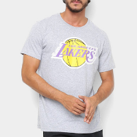 Camiseta NBA Los Angeles Lakers Big Logo Masculina - Cinza