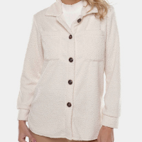 casaco de pelinhos carneiro estilo camisão sob off white